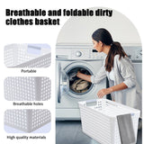 Darzheoy Laundry Basket, 2 pcs Plastic Hamper with Handles, Open Storage Bin to Organize Closets, Cabinets, Pantry, Shelving and Countertop Space, Suitable for Families and Dorms 3PC-White