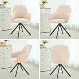 Swivel Armchair Accent Dining Chair Cover for Office, Stretch Mid-Back Office Desk Chair Sliopcover Leisure Arm Chair Protector with arms for Living Room
