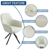 Swivel Armchair Accent Dining Chair Cover for Office, Stretch Mid-Back Office Desk Chair Sliopcover Leisure Arm Chair Protector with arms for Living Room