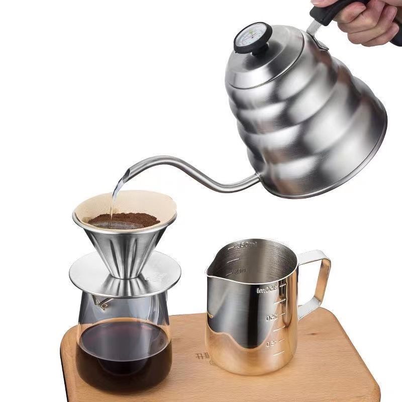 Coffee Gooseneck Kettle with thermometer 1.2L Stainless Steel, Stove Top, Premium Pour Over Kettle for Tea and Coffee w/Precision