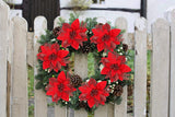 10 Pcs Christmas Glitter Artificial Poinsettia Flowers 6inch Christmas Wreath Christmas Tree Flowers Ornaments Holiday