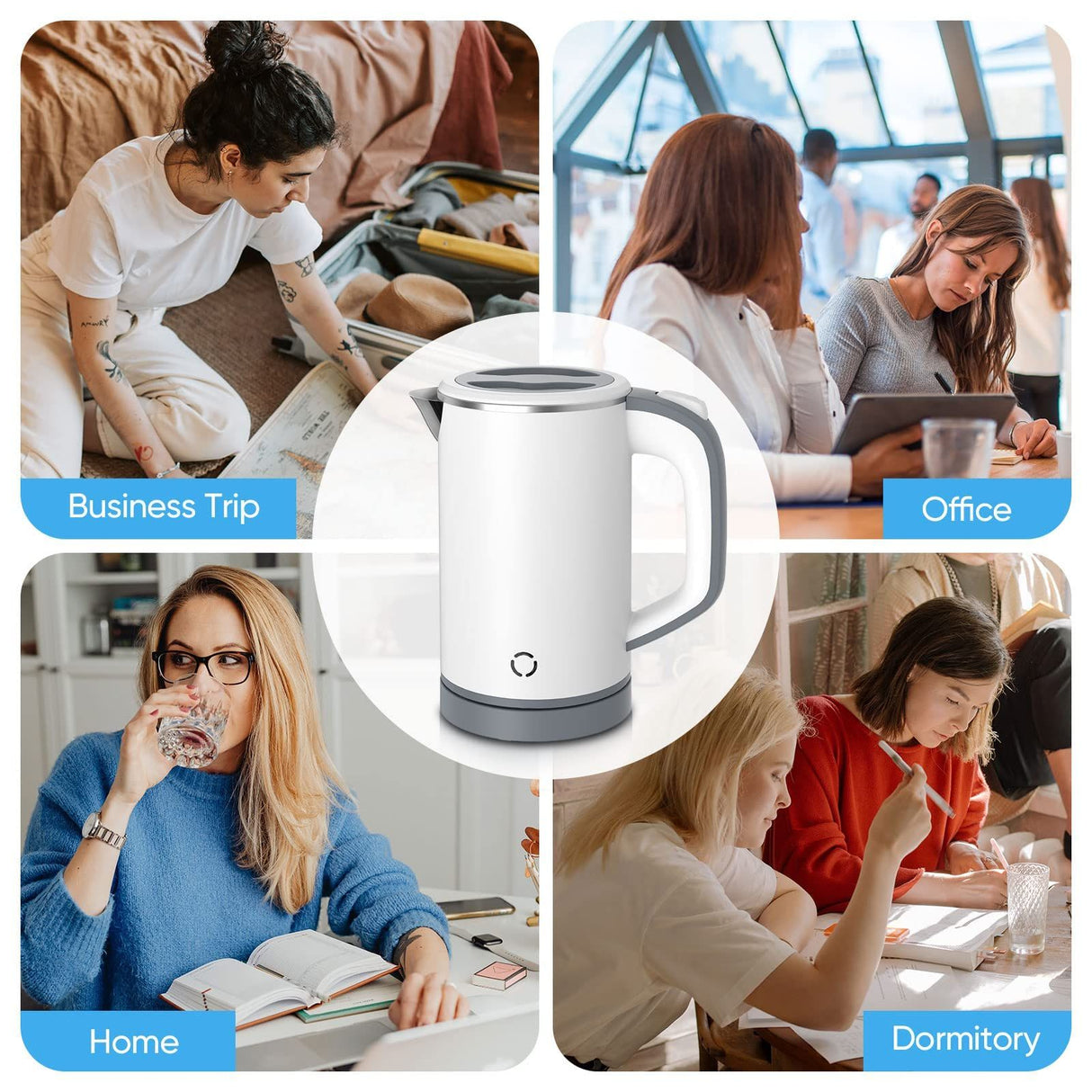 Small Electric Kettle, Travel Mini Hot Water Boiler Heater, Electric Kettles for Boiling Water,Teapot with Auto Shut-Off