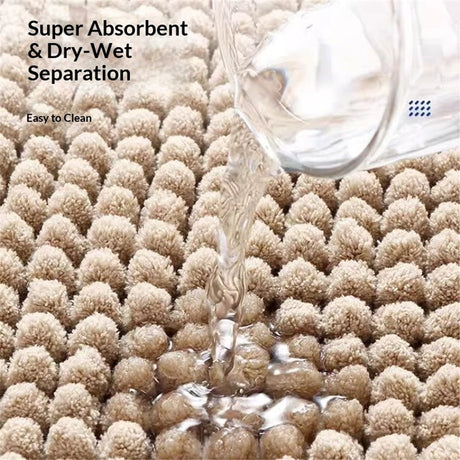 Non-Slip Bath Rug,Extra Soft Microfiber Bedroom Shag Carpet with Anti-Slip Backing,Water/Dust Absorbent Fast Dry Shower Mat,Sound Insulated Stairs Pad,Machine Washable (15 x 23 Inches)