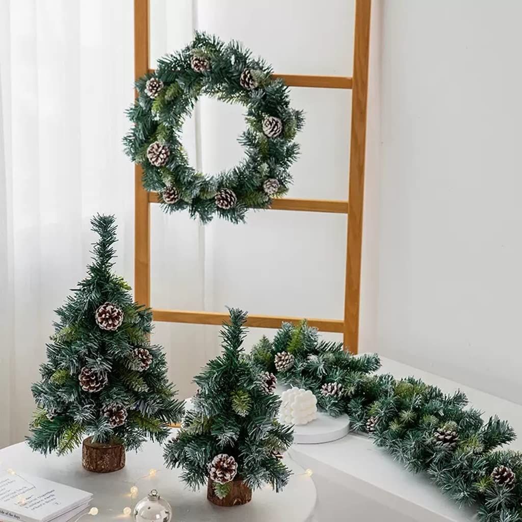 Christmas Garland Decor, Artificial Christmas Wreaths for Front Door, Christmas Window Garland Door Decorations Winter Ornaments