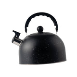 Whistling Kettle 2.5L Tea Pot Fast Boiling with Handle,Stainless Steel, Stovetop Kettle for Camping Dorm Outdoor Kitchen , Black