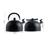 Whistling Kettle 2.5L Tea Pot Fast Boiling with Handle,Stainless Steel, Stovetop Kettle for Camping Dorm Outdoor Kitchen , Black