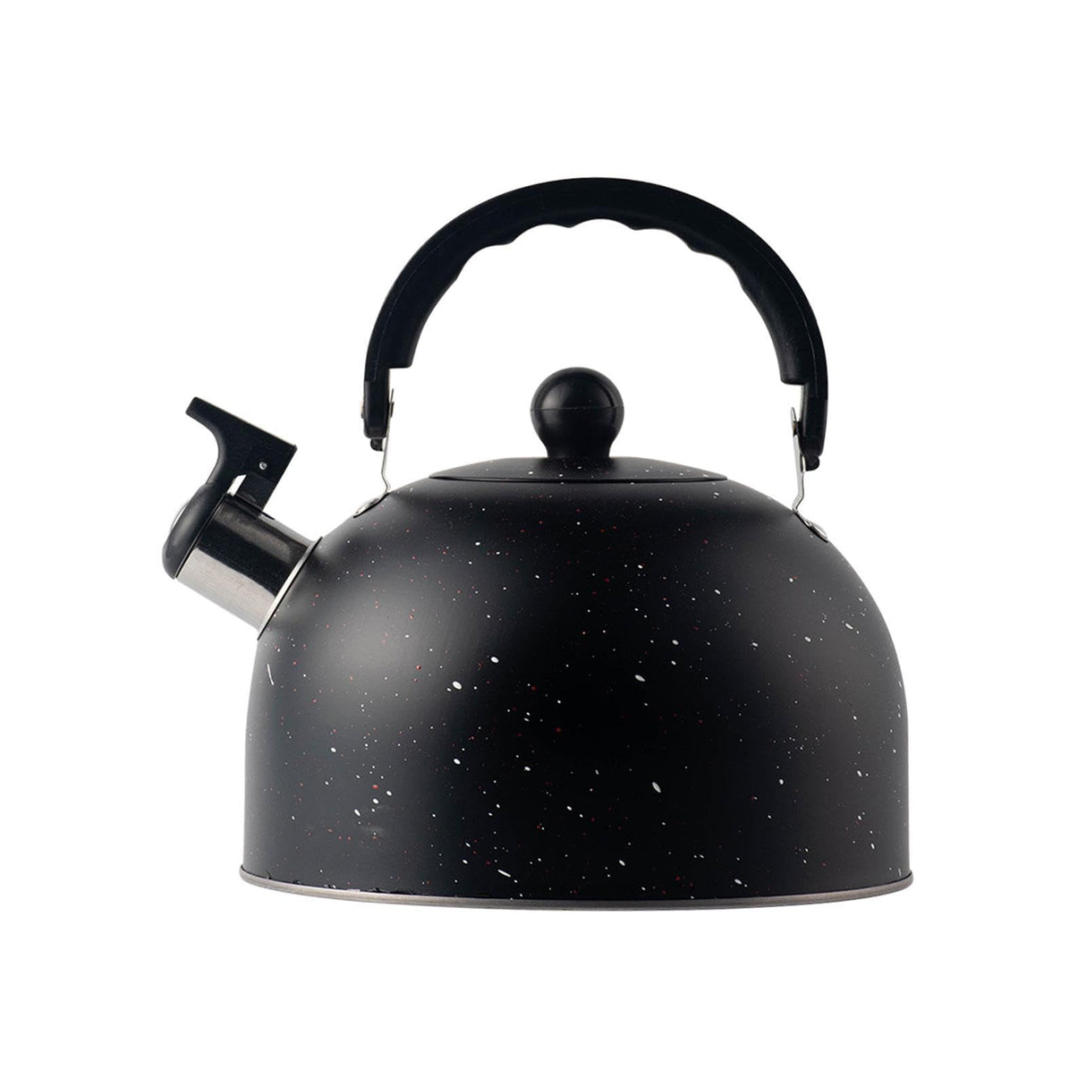 Whistling Kettle 2.5L Tea Pot Fast Boiling with Handle,Stainless Steel, Stovetop Kettle for Camping Dorm Outdoor Kitchen , Black