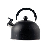 Whistling Kettle 2.5L Tea Pot Fast Boiling with Handle,Stainless Steel, Stovetop Kettle for Camping Dorm Outdoor Kitchen , Black