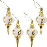 4Pcs Shatterproof Christmas Ornament Plastic Christmas Ball Drop Tree Pendant Hanging Decoration Holiday Trees Decor Golden