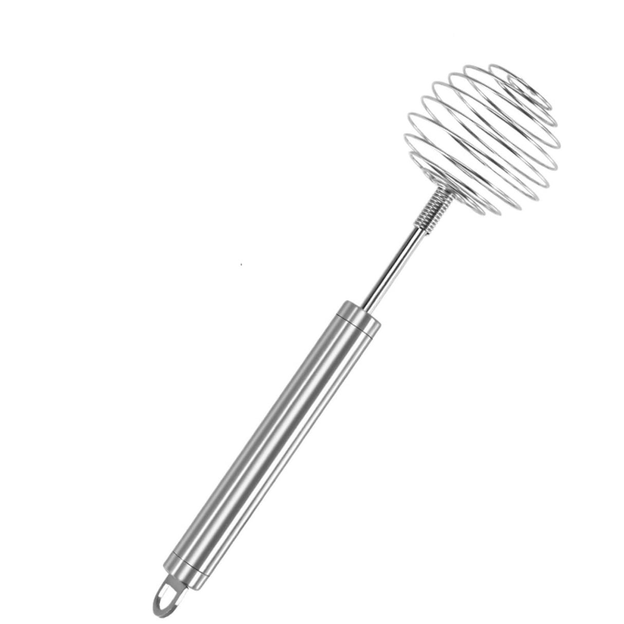 Spring Coil Egg Mixer, Household Round Whisk, Stainless Steel Handle Spherical Manual Egg Whisk, 24x6cm