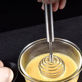 Spring Coil Egg Mixer, Household Round Whisk, Stainless Steel Handle Spherical Manual Egg Whisk, 24x6cm