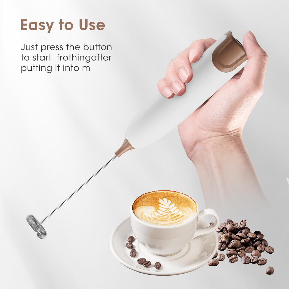 Handheld Electric Milk Frother, Battery Operated Froth Maker, Mini Blender & Electric Blender Coffee Milk Frother Perfect