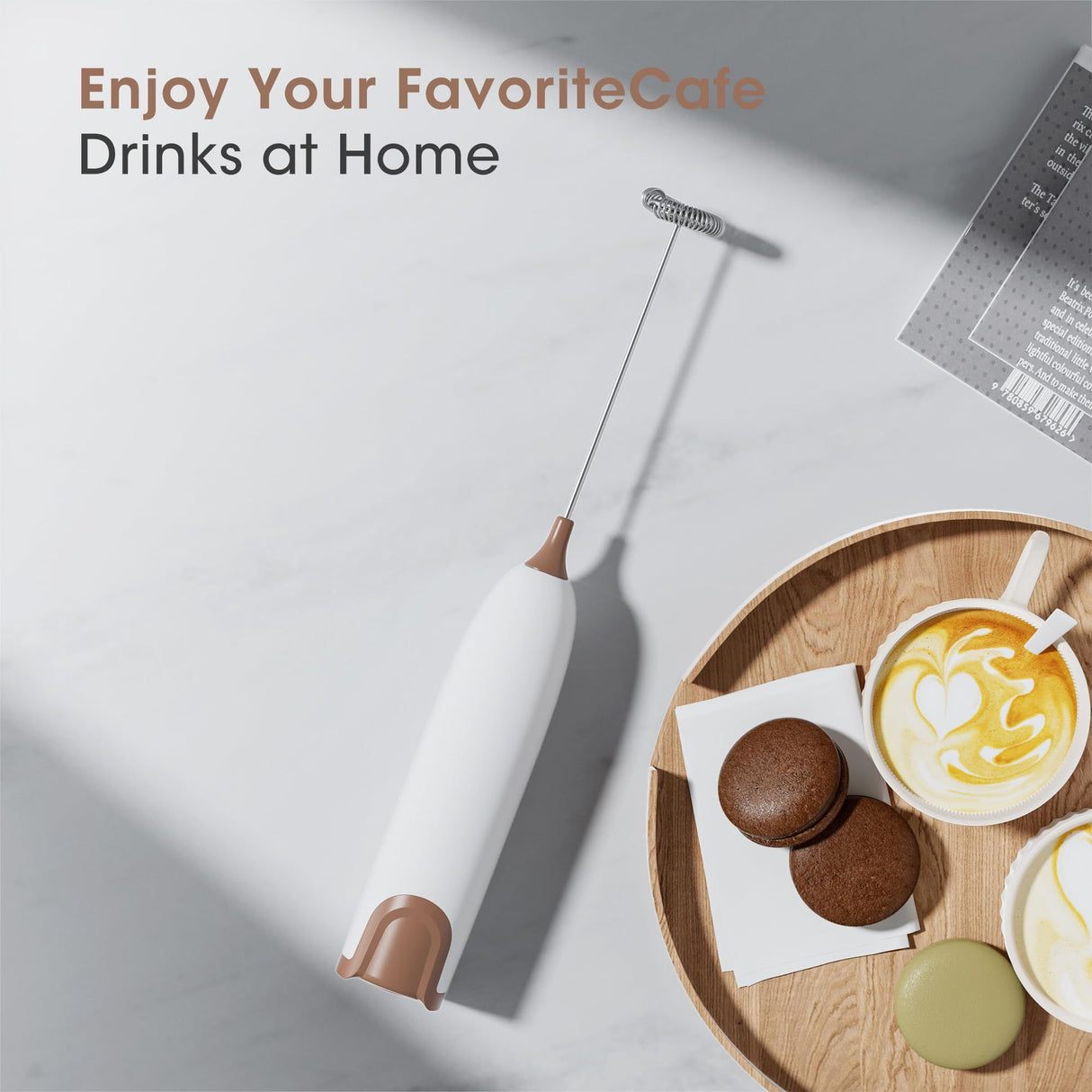Handheld Electric Milk Frother, Battery Operated Froth Maker, Mini Blender & Electric Blender Coffee Milk Frother Perfect