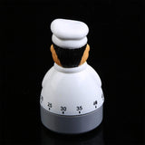Kitchen Timer Cooking Countdown Mechanical Timer 60 Minutes Chef Shaped Alarm Clock, Can be Used for Cooking, School, Lunch Break