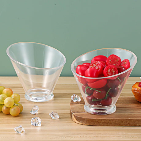 2 pcs Salad Bowls Ice Cream Dessert Containers Clear Candy Bowls Serving Bowls for Party for Dessert Fruit Vegetable