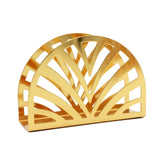 Golden Metal Napkin Holder, Table Napkin Organizer for Kitchen & Picnic 5.1 W X 3.5 H X 1.5 D (semicircle)