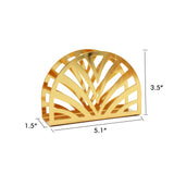 Golden Metal Napkin Holder, Table Napkin Organizer for Kitchen & Picnic 5.1 W X 3.5 H X 1.5 D (semicircle)