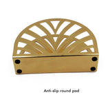 Golden Metal Napkin Holder, Table Napkin Organizer for Kitchen & Picnic 5.1 W X 3.5 H X 1.5 D (semicircle)