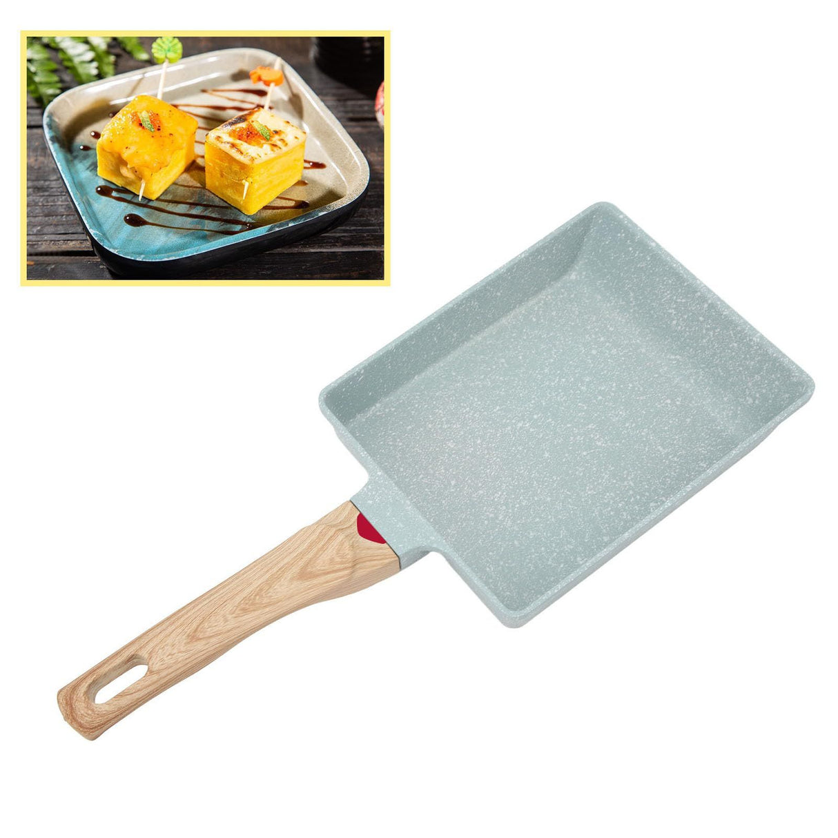 Egg Frying Pan Mini Frying Pan Green Non Stick Aluminum Alloy Frying Pan Heated Egg Frying Pan for Home