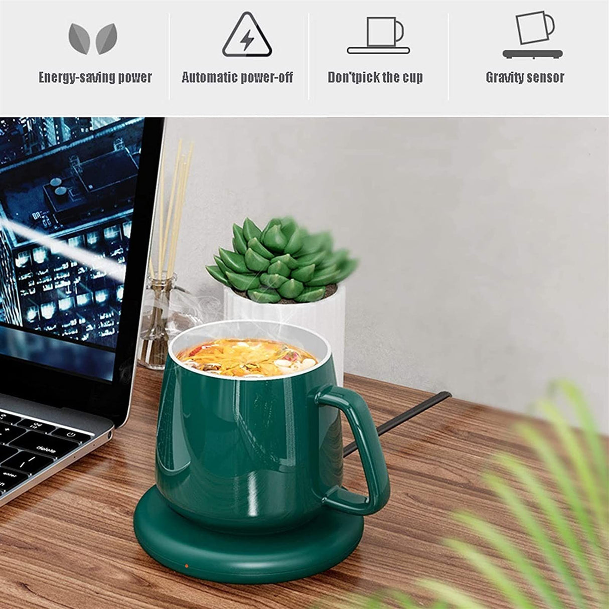 Coffee Mug Warmer Mug Set App Temperature Control Smart Mug for Desk Heated Ceramic Coffee Mug with Auto Shut Off