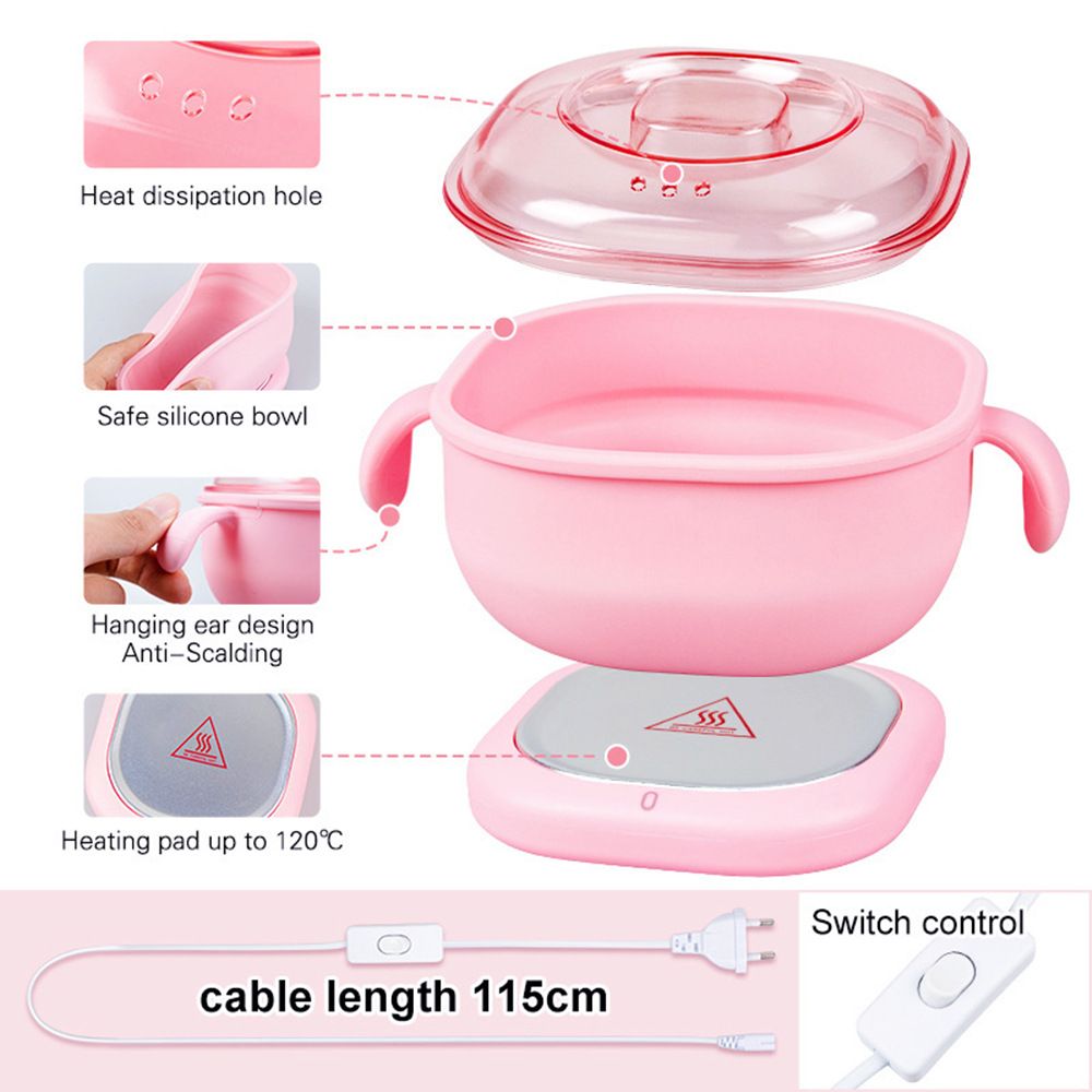 Wax Heater for Hair Removal, Electric Hot Wax Warmer Machine, 400ml Silicone Pot Liner Wax Heater, 100W US Plug