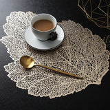 Metallic Vinyl Christmas Festival Lunch Mats Leaf Holiday Party Restaurant Home Table Decoration,(2pcs)