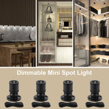 LED Mini Spot Light for Display, Small Spotlight , Miniature Spot Lights for Closet, Artwork, Jewelry, DIY Craft and Plants (4-White Light)