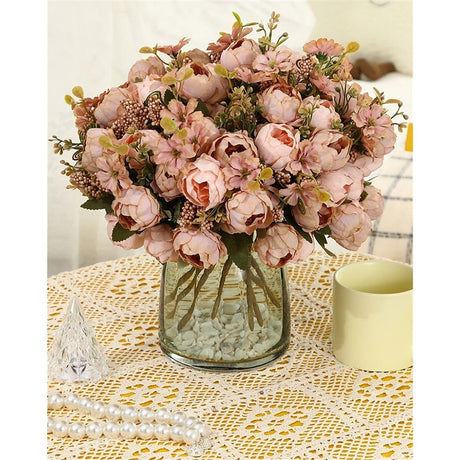 Vintage Artificial Peonies Silk Peony Flowers for Wedding Bridal Home Décor – Beautiful Floral Centerpiece Arrangement Decoration
