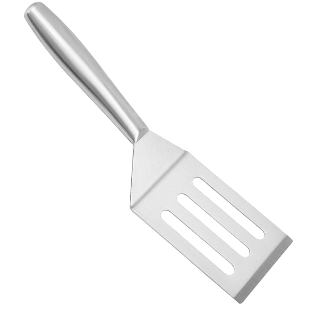 Plated Silver Stainless Steel Frying ula, Non-Scratch, Round Edges, Practical Kitchen Accessory