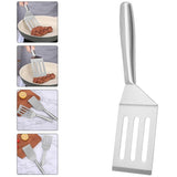 Plated Silver Stainless Steel Frying ula, Non-Scratch, Round Edges, Practical Kitchen Accessory