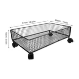 Storage for Under Bed Black Metal Rolling Container with Stackable Multilayer Design
