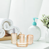 Bathroom Accessories Set, Golden Acrylic, Stainless Steel, Soap Dispenser, Toothbrush Holder 1Set