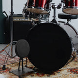 Black Drumming Practice Pad with Steel Bass Drum Foot Pedal for Quiet Drum Training