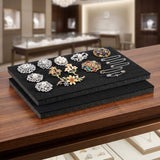 Earring Organizer Sponge Tray Black Velvet Jewelry Insert Pad for Home and Store Use