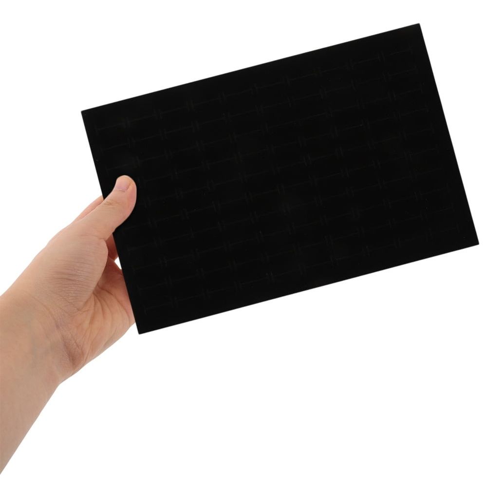 Earring Organizer Sponge Tray Black Velvet Jewelry Insert Pad for Home and Store Use