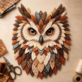 Clearance! Layered Fabric Owl Wall Art DIY Kit, 3D Textile Craft Kit with Fabric Feathers, Handmade Owl Decor Gift