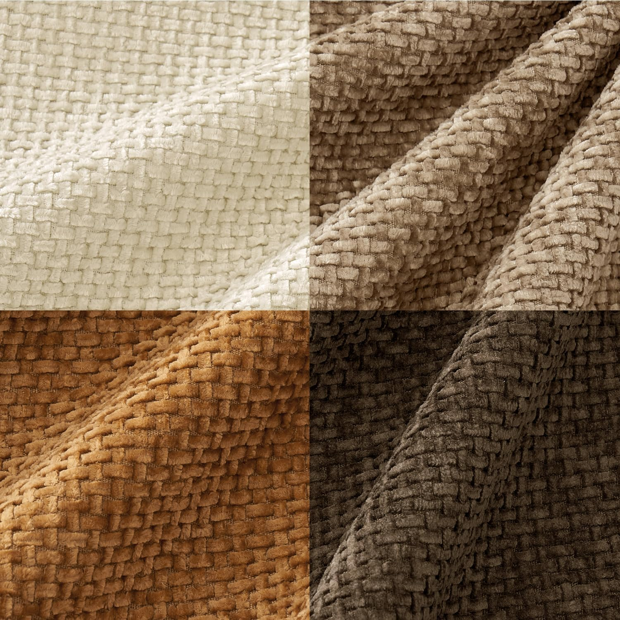 Pack of 4 Brown Couch Throw Pillow Covers 18x18 Inch Soft Decorative Chenille Pillows Farmhouse Accent Cushions for Boho Home Decor Spring Sofa Bedroom Living Room(Excluding pillow insert)