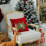 Christmas Pillow Covers 18x18 Inch Set of 2 Xmas Tree Decorative Red Throw Pillows Winter Christmas Decor for Home Couch