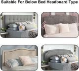 Velvet Bed Headboard Cover for Queen King Full Size, Stretch Headboard Slipcover Soft Dustproof Protector Cover Bed Head Cover for Bedroom (Grey,210-240cm(83-94in))