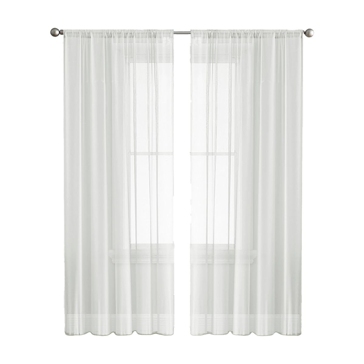 Linen Sheer Curtains for Bedroom, Beige Curtains 84 inches Long for Living Room, Natural Flax Blend Window Draperies for Farmhouse Curtain, Rod Pocket 2 Panels
