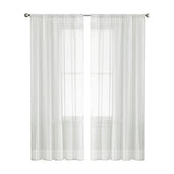 Linen Sheer Curtains for Bedroom, Beige Curtains 84 inches Long for Living Room, Natural Flax Blend Window Draperies for Farmhouse Curtain, Rod Pocket 2 Panels