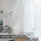 Linen Sheer Curtains for Bedroom, Beige Curtains 84 inches Long for Living Room, Natural Flax Blend Window Draperies for Farmhouse Curtain, Rod Pocket 2 Panels