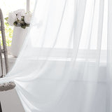 Linen Sheer Curtains for Bedroom, Beige Curtains 84 inches Long for Living Room, Natural Flax Blend Window Draperies for Farmhouse Curtain, Rod Pocket 2 Panels