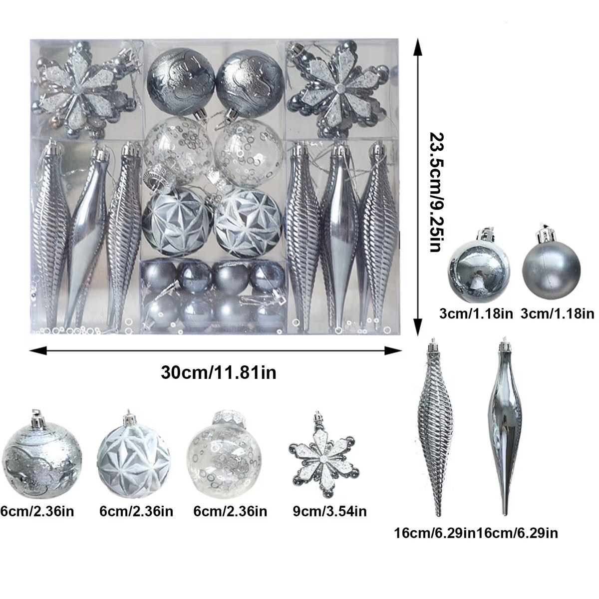 Mini Red Christmas Ornaments Set,40 Pcs Small Christmas Tree Ornaments Decorations,Shatterproof Clear Plastic Ball Ornament for Christmas Tree for Xmas,Valentine,Thanksgiving,New Year