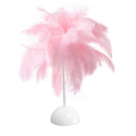Feather Table Lamp, Ostrich Feather Table Night Light Feather Lamp Bedside Table Lamp Desk Lamp Feather LED Night Lamp Atmosphere Light Nightstand Lamp for Living Room Wedding Room Bedroom