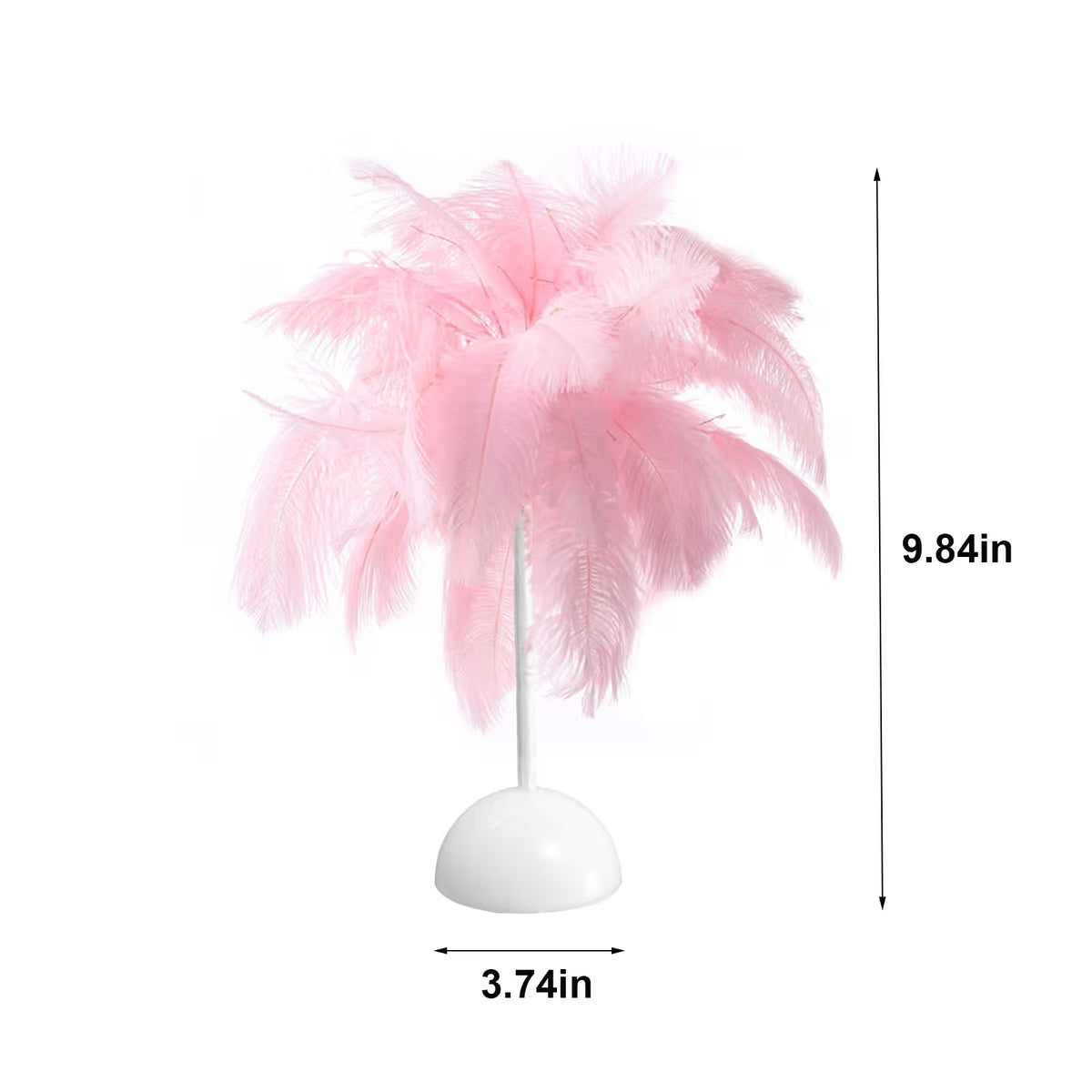 Feather Table Lamp, Ostrich Feather Table Night Light Feather Lamp Bedside Table Lamp Desk Lamp Feather LED Night Lamp Atmosphere Light Nightstand Lamp for Living Room Wedding Room Bedroom