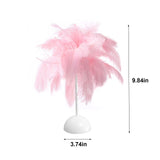 Feather Table Lamp, Ostrich Feather Table Night Light Feather Lamp Bedside Table Lamp Desk Lamp Feather LED Night Lamp Atmosphere Light Nightstand Lamp for Living Room Wedding Room Bedroom
