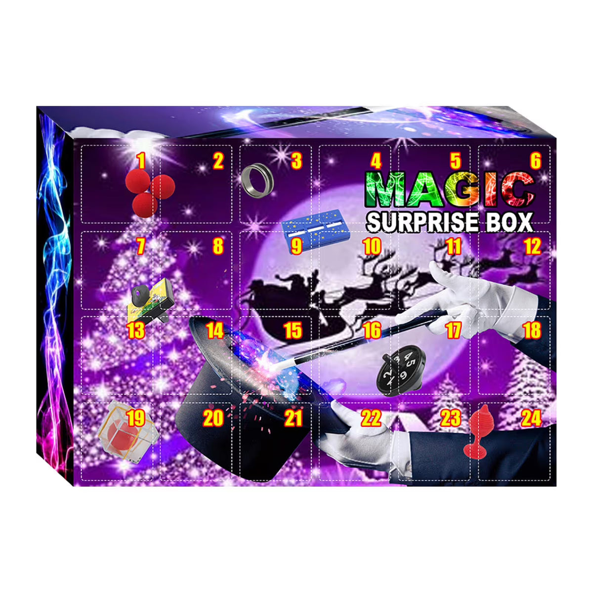 Christmas Advent Calendar Magic Tricks Funny 24 Days Christmas Countdown Calendars Surprise Magic Props Family Party Games Gifts for Boys Girls Xmas Birthday New Year