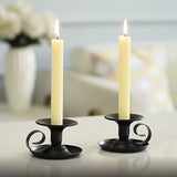 Retro Iron Taper Candle Holder Set of 2, Candlestick Holders Candlelight Stand with Handle Simple Ring Candle Stick Holder for Wedding Dinning Party Dinning Home Events Desktop Table Decor
