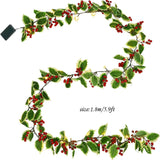 6 FT Pre-lit Artificial Christmas Garland with 20 LED Lights, Battery Powered with Pine Cones, Red Berries, Pine Needles, Lighted Christmas Wreath for Holiday Party, Xmas Tree Decorations